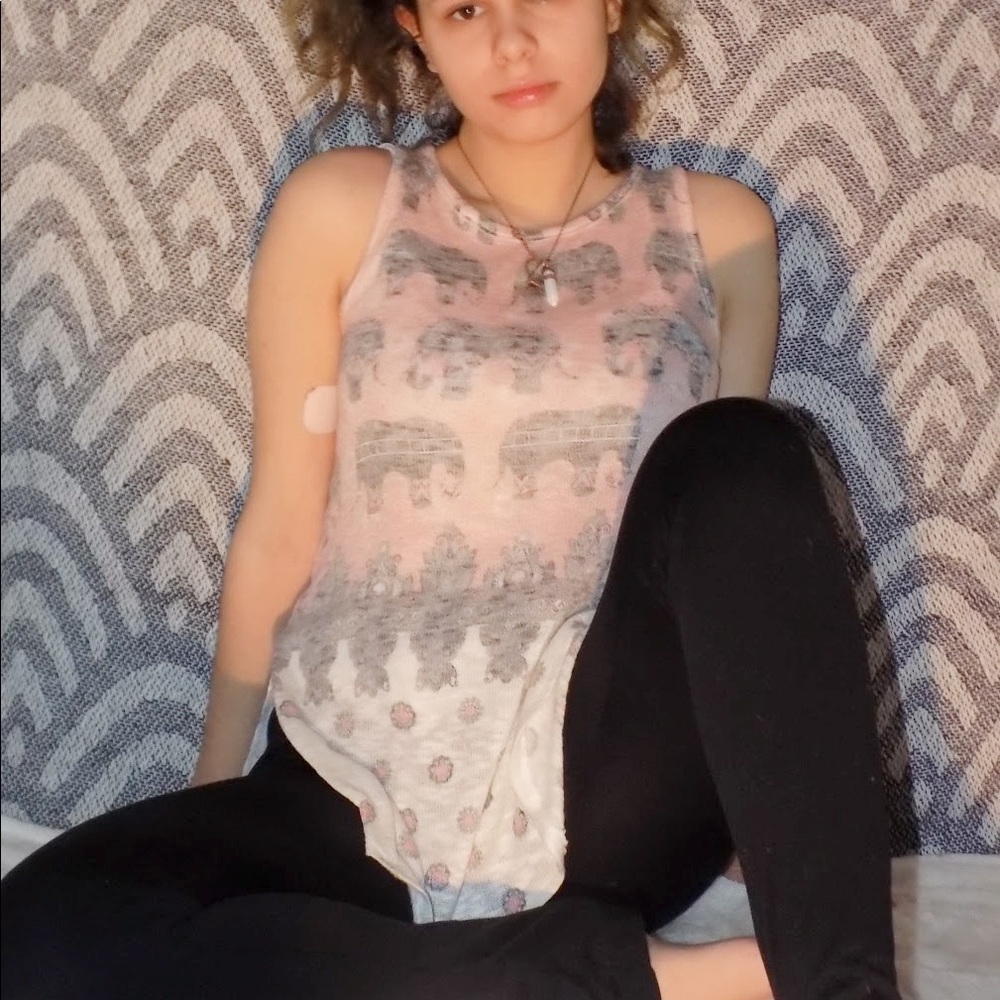 Elephant Light Pink Tank Top
